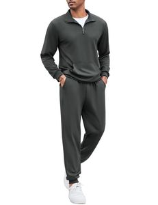 Ensemble de survêtement décontracté respirant de haute qualité pour hommes, imprimé sérigraphié, collection 2026 – Sweat à capuche et pantalon de jogging - Product Image 3