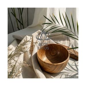 Meilleures ventes 2026 Bols en bois durables pour salades et présentation de fruits, en bois massif, propres, sûrs et écologiques, vaisselle Pk - Product Image 1