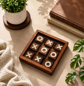 Luxury Wooden X O Board Elegant Tabletop <b>Puzzle</b> Conversation Starter Home Office Strategy Gift - Product Image 6