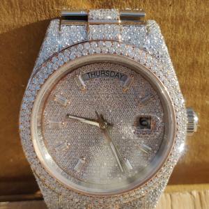 Nueva colección 2025, reloj de moissanita de lujo para hombre, pantalla analógica de diamante Real VVS, esfera de cristal antiguo de acero inoxidable, superventas - Product Image 2