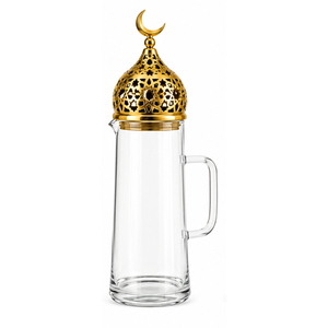 Jarra de Vidrio para Ramadán con Tapa Dorada en Forma de Cúpula de Mezquita y Luna Creciente, Estilo Árabe, para Eid Mubarak, Fiesta de Iftar - Product Image 2