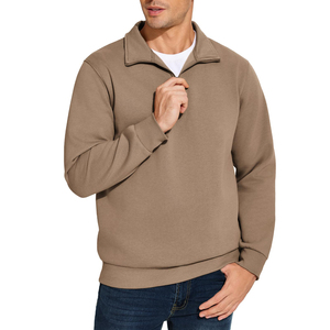 Sweat-shirt à col zippé pour homme, doublure en polaire douce, pull à demi-zip, haut décontracté chaud, coupe confortable pour les activités quotidiennes en hiver - Product Image 4