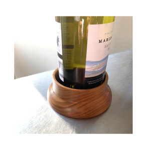 Posavasos de Madera para Botellas de Vino, Diseño Redondo Elegante, Porta Botellas de Vino de Madera, Posavasos de Madera Rústica Natural - Product Image 1