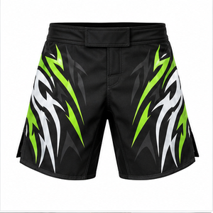 Pantalones Cortos de Lucha MMA Lime Velocity Personalizados, Poliéster/Algodón, Secado Rápido, Transpirables, Unisex, OEM, ODM, Sublimados, para Entrenamiento - Product Image 4