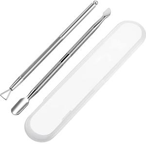 Juego de herramientas de acero inoxidable quirúrgico Morje con empujador de cutículas de doble punta para manicura, cuidado de cutículas, reutilizable, calidad profesional. - Product Image 1