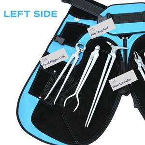 Kit de Herrador y Forja con Delantal, Pinzas para Horno, Pinzas para Caballos, Separador de Cascos, Corta-Cascos, de Acero Inoxidable Forjado, de Cuero, Protector - Product Image 5