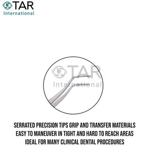 Pinzas dentales de acero inoxidable Meriam Foil con punta serrada y angulada para vendajes, instrumentos médicos dentales - Product Image 5