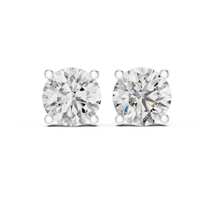 Classic 2ct Lab Grown Diamond Stud <b>Earrings</b> 18K Yellow <b>Gold</b> Rhodium Plated Round Brilliant Unisex Jewelry - Product Image 6