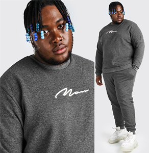 ชุดวอร์มคอกลมสำหรับผู้ชาย,ชุดวอร์มสำหรับนักวิ่งเสื้อวอร์มแบบสวมศีรษะคอกลมแขนยาว2ชิ้นไซส์ใหญ่พิเศษมีหลายสี - Product Image 5