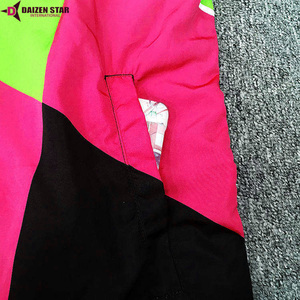 Veste coupe-vent unisexe à capuche, color-block, manches régulières, coupe oversize, style sportif, pour l'hiver, 100% polyester polaire, transfert thermique - Product Image 4