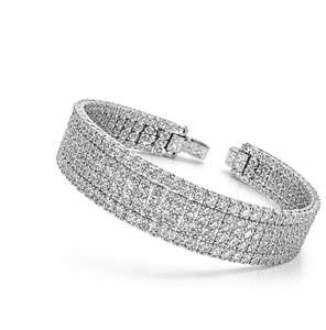 Luxury Iced Out Pave Diamond <b>Bangle</b> Bracelet 10K 14K <b>Gold</b> VS1 VS2 H-I Color Designer Elegant Party Wear Jewelry for Women - Product Image 2