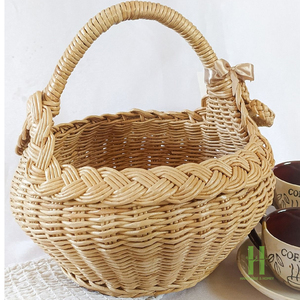 Cesta de Almacenamiento de Mimbre Hecha a Mano con Asa, Cesta Organizadora de Mimbre Natural para el Hogar, Picnic, Regalos y Ropa Sucia, NUEVO DISEÑO - Product Image 6