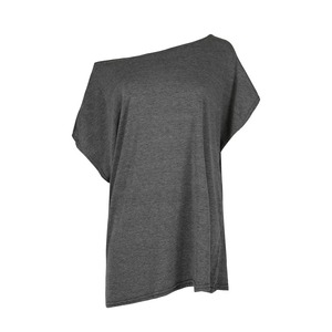 Women's Loose Fit Solid Gray <b>Batwing</b> Sleeve O-Neck Knitted <b>T</b>-<b>Shirt</b> Casual Top - Product Image 1
