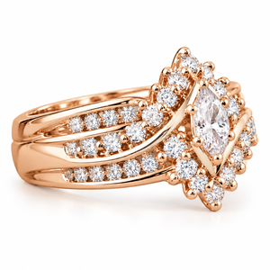 Vintage Moissanite 3 Piece 925 Silver Marquise Cut Prong <b>Set</b> with GRA Certificate <b>Women</b> Wedding <b>Ring</b> - Product Image 3