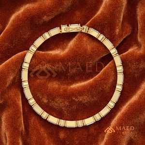 Gold Round Moissanite Tennis Bracelet Secure Clasp Daily Wear Fashion Jewelry Gift <b>For</b> Women And <b>Men</b> Sparkle Comfort Style - Product Image 4