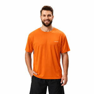 Camiseta Deportiva Naranja Ligera de Poliéster de Secado Rápido y Transpirable con Cuello Redondo para Ejercicio, Gimnasio, Entrenamiento y Rendimiento - Product Image 1