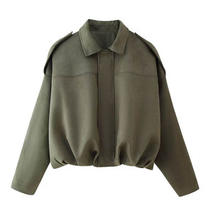 Women's Winter <b>Suede</b> Leather <b>Jacket</b> Zipper Solid Lightweight Soft Travel Daily Comfort Eco-Friendly Breathable Front - Product Image 1