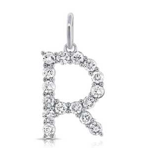 Breloques Lettres Initiales en Or Massif 14k 18k, Diamant de Laboratoire Rond Pavé, Pendentifs Alphabet Minimalistes de Luxe pour Usage Quotidien (Uniquement) - Product Image 5