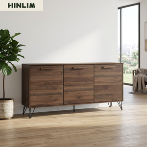 Modern Scandinavian Wood <b>Sideboard</b> 1.49M <b>Storage</b> Cabinet Laminated Board Dining Room Luxury Living Area - Product Image 1