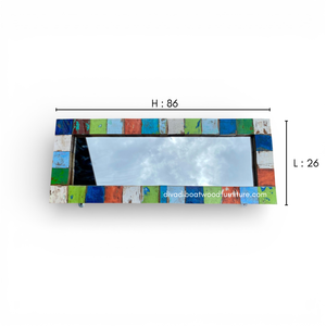 Espejo Artesanal de Madera de Barco Reciclada, Color Natural, para Decoración de Pared y Hogar, Sala de Estar o Dormitorio, Venta al por Mayor - Product Image 1