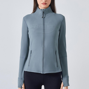 Custom Sports <b>Jacket</b> Plus Size <b>Yoga</b> Set Tank Top Seamless Windproof Breathable Crew Neck Front Fitness Running Women Gym Set - Product Image 4