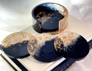 Contemporary Resin <b>Coaster</b> <b>Set</b> For Minimal Home Decor And Coffee Table Styling - Product Image 3