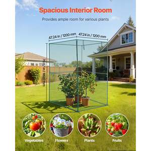 3.9 X 3.9 X 5.9 ft Wind-Resistant Tall Crop Cage Zippered Door Outdoor Raised Bed Cover <b>Garden</b> Patio <b>Netting</b> Model D0100X3WPPX - Product Image 2