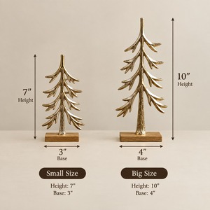 Gold Plated <b>Christmas</b> <b>Tree</b> Sculpture Set Modern Tabletop Decor Forest Theme Winter Decoration Multi-Piece Package - Product Image 5