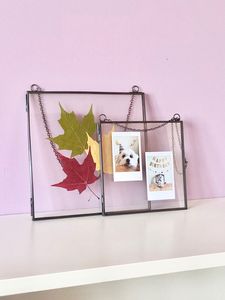 Marco de Fotos Colgante de Vidrio y Metal para Decoración del Hogar, con Vidrio de Doble Cara, Marcos de Fotos Decorativos Personalizados - Product Image 4