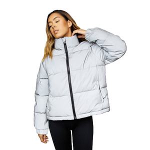 Veste d'hiver matelassée en nylon tricoté à capuche personnalisée OEM, style décontracté imperméable unisexe, fermeture éclair, grande taille - Product Image 1