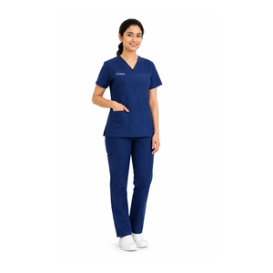 Women Healthcare <b>Scrub</b> Uniform Set Short Sleeve Medical <b>Scrub</b> Top Matching Pants Multiple Pockets Nursing Hospital <b>Work</b> Wear - Product Image 2