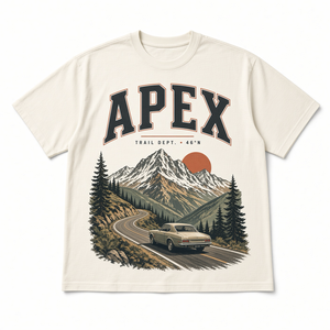 Apex Trail Dept Mountain Road Car Print T-shirt à manches courtes pour hommes, coupe régulière, col rond, jersey décontracté en coton - Product Image 2