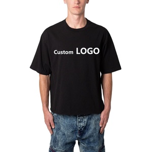 Custom Manufacturer Streetwear 100% Cotton Print Lightweight Drop Shoulder Oversized <b>Boxy</b> <b>T</b> <b>Shirts</b> Plus Sized Unisex Solid Color - Product Image 1