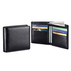 Minimalist Slim Design <b>Wallet</b> Crazy Horse Leather Men's Open Closure <b>RFID</b> <b>Blocking</b> Short Bifold Real Multicard Business <b>Wallet</b> - Product Image 1