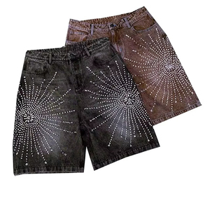 New Arrival High Quality Casual Mid Waist <b>Men</b> Denim Short Jeans Street Wear Custom Logo Solid Color 100% Cotton Elastic Waist - Product Image 3