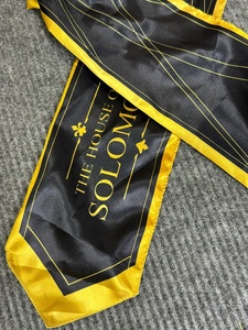 Black Satin Graduation Stole Custom Embroidery Honor Sash Unisex Scarf <b>for</b> School Ceremony - Product Image 3