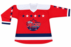 Maillot de hockey sur glace premium unisexe, sublimé, col en V, manches longues, anti-humidité, coupe classique, coton/fibre de bambou, imprimé animal - Product Image 2