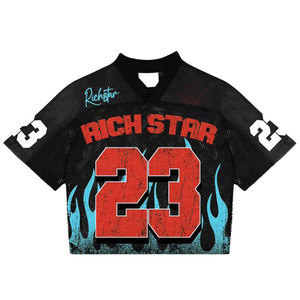 Camisetas Deportivas de Fútbol Americano para Hombre, de Alta Calidad, Nueva Llegada, al por Mayor, con Parches Bordados Personalizados, Manga Corta - Product Image 3