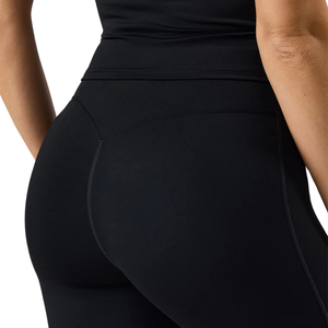 Women's Black Thin Knitted High Waist Capri Yoga Leggings Solid Logo Seamless Stretch Workout Gym Pants <b>Tummy</b> <b>Control</b> Activewear - Product Image 5
