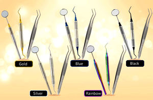 Kit Básico Manual para Estudiantes de Odontología, Juego de 3 Piezas: Espejo, Explorador y Pinza, de Acero Inoxidable, ELEGE CUALQUIER COLOR - Product Image 4