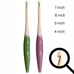 Ganchos de ganchillo de madera semicolores ergonómicos para herramientas de ganchillo de madera natural al por mayor con acabado duradero y agarre cómodo - Product Image 5