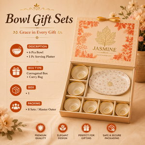 Cosnova Luxury <b>Pink</b> Floral Glass Bowl <b>Gift</b> Set with Rigid Paper Box 6-Piece Homeware Carry Bag & Custom Logo Printing - Product Image 5
