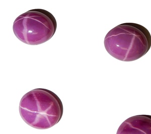 Rubis étoilé ovale 10x12 mm 6 carats, cabochon opaque poli créé en laboratoire avec effet étoile à 6 branches pour la fabrication de bijoux - Product Image 5