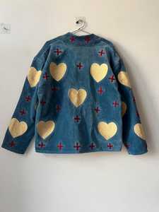 Impresionante y Hermosa Chaqueta de Mujer con Bordado de Corazón Festivo, Ropa Exterior Bohemia, Abrigo de Terciopelo con Bordado Suzani para Chicas - Product Image 2