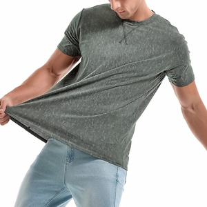 Wholesale RAPID SPORTS StreetwearCasual 100% Cotton Knitted T-Shirt Men Women Front Custom Print Breathable Solid Pattern - Product Image 5