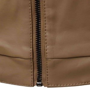 OEM Wholesale <b>Men</b> Leather Bomber <b>Jacket</b> Front Zipper Functional Pockets Breathable Casual Wear Leather Bomber <b>Jacket</b> For <b>Men</b> - Product Image 5