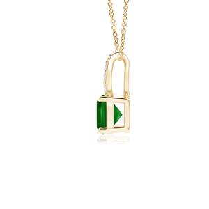 14K <b>Solid</b> <b>Gold</b> Natural Emerald Cushion Emerald <b>Pendant</b> With Diamonds Classic Fine Jewellery Anniversary Gift For Her 2026 - Product Image 4