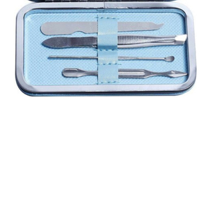 15 Pcs Beauty <b>Kit</b> Black Color Coated <b>Nail</b> Clipper Scissors <b>Nail</b> Files Professional Manicure Set With Leathers Pouch - Product Image 2