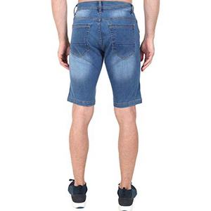 Premium Men's 100% Cotton Solid Denim Shorts Knee Length Casual Regular Fit Side Pockets Quick Dry Breathable - Product Image 2