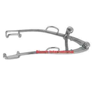 เครื่องมือผ่าตัดตาแบบแมนนวล BISONS รุ่น Weiss Eye Speculum ทำจากเหล็กกล้าไร้สนิม ใบมีดแบบเจาะรูสำหรับดึงเปลือกตา - Product Image 1